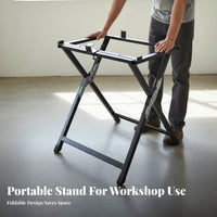 Foldable Miter Saw Stand Adjustable Support Arms Portable Saw Stand Quick Release Mounts Heavy Duty for Woodworkers, Contractors, DIY Enthusiasts, Woodworking, Job Site, Garage