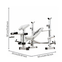 Heavy-Duty Steel Construction Adjustable Squat Rack Bench Press High Load Bearing Adjustable Weight Bench Press Station Space-Saving Weightlifting Bed Foldable Design