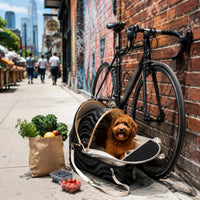 Front Cycle Animal Carrier Stable Front-Mounted Bike Basket Soft Padded Rim for Travel