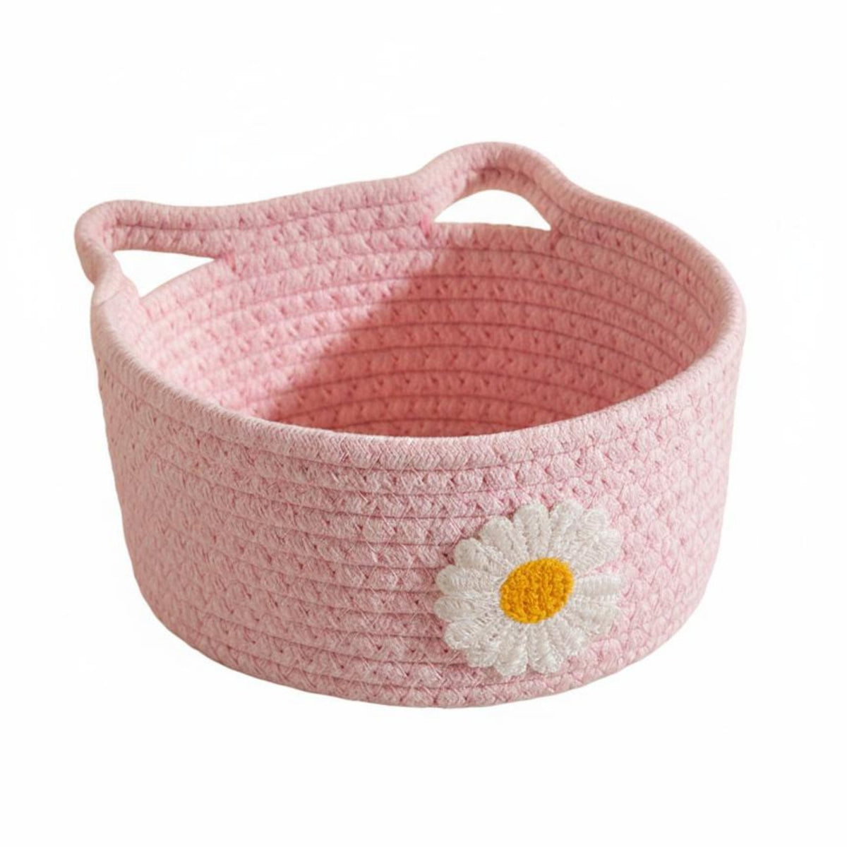 Decorative Woven Rope Basket Multi-Functional Desktop Organizer Space-Saving Sundries Holder Giftable for Makeup Users, Office Workers, Students, Desk, Bedroom, Living Room, Entryway