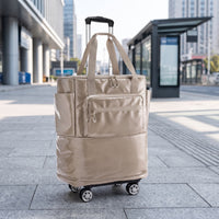 Collapsible Foldable Travel Bag with Wheels Compact Trolley Bag Portable Swivel-Wheel Suitcase Lightweight for Travelers