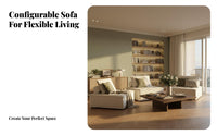 pet-claw resistant sectional Sofa Customizable Layout Sectional Seating Creamy visual appeal Couch Pet accommodating for Small Space Dwellers, Families, residents, Living Room, Lounge Area, Home leisure