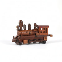 Wooden Train Model Carved Steam Locomotive Model Rustic for Office, Collectors