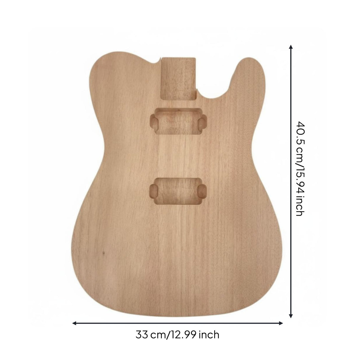 Ready to Paint Unfinished Electric Guitar Body Double Humbucker Route Hardwood Guitar Body Pre-Drilled Sanded Polished for Luthiers, Custom Projects