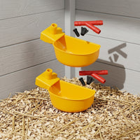 12 Pieces Bird Cup with Mounting Block Cage-Mounted Drinking Cup Easy to Install