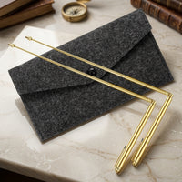 2 Pieces L-Shaped Dowsing Rods Pointed Tips Brass Dowsing Rods Felt Pouch