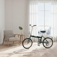 Retro Folding City Bike Internal 3-Speed Japanese Style Folding Bike Includes Rear Rack Step-Through City Bike for Commuters, City, University
