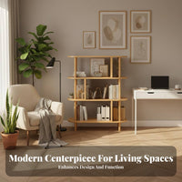 sturdy Wood Legs A-Frame shelving unit Floor-Standing Storage Shelf Modern Design Display Rack Sturdy Construction for Book Lovers, Homeowners, Decor aficionados, Living Room, Home Office, Bedroom