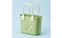 Portable Tote Basket with Handles Ventilated Perforated Storage Tote Multi-Purpose Plastic Storage Bin with Handles Lightweight for Bathroom, Shower, Closet