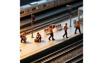5 Pieces Miniature Figure with Parcel Management Themed Courier Figurine Resin Delivery Worker Figure for Diorama Builders