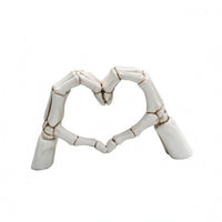 Skeletal Palm and Heart Figurine Smooth Surface Bone Palm and Heart Statue Easy to Affectionate Hand Figurine