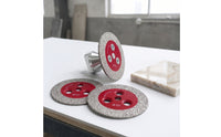 3 Pieces Heat-Dissipating Diamond Cutting Disc with M14 Flange Threaded Diamond Cutting Blade with Flange Compact Abrasive for Masons, Tilers, Angle Grinders, Tight Confined Areas, Stone Carving