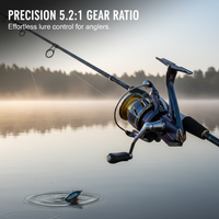 HUIDIAO Chameleon Smooth Long Cast Spinning Fishing Reel with Metal Shallow Spool