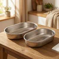 2 Pieces Replacement Bowl Removable Bowls with Mat Easy-to-Clean Feeder for Cat, Small Dogs