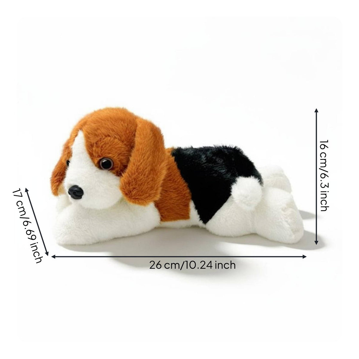 Cute Design Prone Beagle Stuffed Animal Cuddly Beagle Stuffed Animal Toy fluffyLike Softness for Bedtime, Playtime