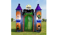 Outdoor Inflatable Archway with Curtain Lighted Inflatable Castle Archway Spooky Arch Giant for Yard, Garden, Party