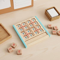Sudoku Puzzle Game Set  Wood   Sudoku Board Paint Math Learning Toy for Preschoolers