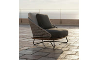 Teak Sofa Leisure Seating Woven Lounge Sofa Rattan Outdoor Couch Weather-Resistant Double Chair Ergonomic Design for Patio