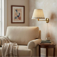 E27 Lamp Shade Soft Light E27 Table Lamp Shade Elegant Pleated Textile Lampshade for Bedroom, Living Room, Study