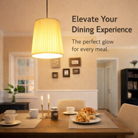 Linen Lampshade for Ceiling Lights with Iron Body Frame, Pendant Lamp Shade for Kitchen and Dining Room, Modern Minimalist