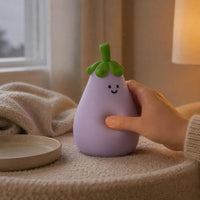 Eggplant Night Light Cute Silicone Bedside Light Timer Function for Infants