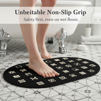 Diatomaceous Earth Non-Slip Bathroom Mat, Super Absorbent & Quick Dry, Mid-Century Modern Style