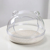 Clear Iridescent Hamster Sand Bath and Hamster Dig Box, Removable Base Hamster Bath, Portable Intermediate House for Syrian Hamsters and Gerbils