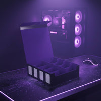 Large Capacity TCG Card Box Soft Interior Lining 4-Row Trading Card Storage Box Windowed Deck Holder Waterproof