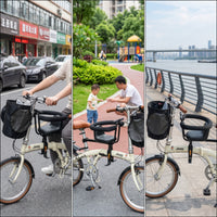Front-Mounted Child Bike Seat Compact Front Child Bike Seat Comfortable Safe for Toddlers, City Commuting