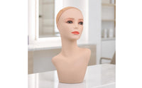Mannequin Bust with Shoulders Realistic Mannequin Head with Shoulder Skinhead Form Bust with Shoulders for Cosmetologists, Jewelers, Retail Stores