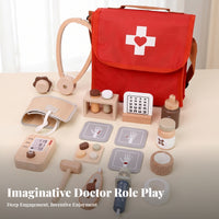 Doctor Backpack Set Toy Children's Examination Set Wooden Interactive for Children