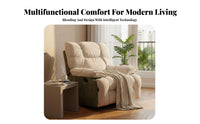 Multi-Functional Electric Rocking Recliner Lie-Flat Design Massaging rotating swaying chair space-saving Footprint Single Sofa Overstuffed Cushions for Apartment Dwellers, Seniors, Parents, Bedroom, perusing corner, Home Office