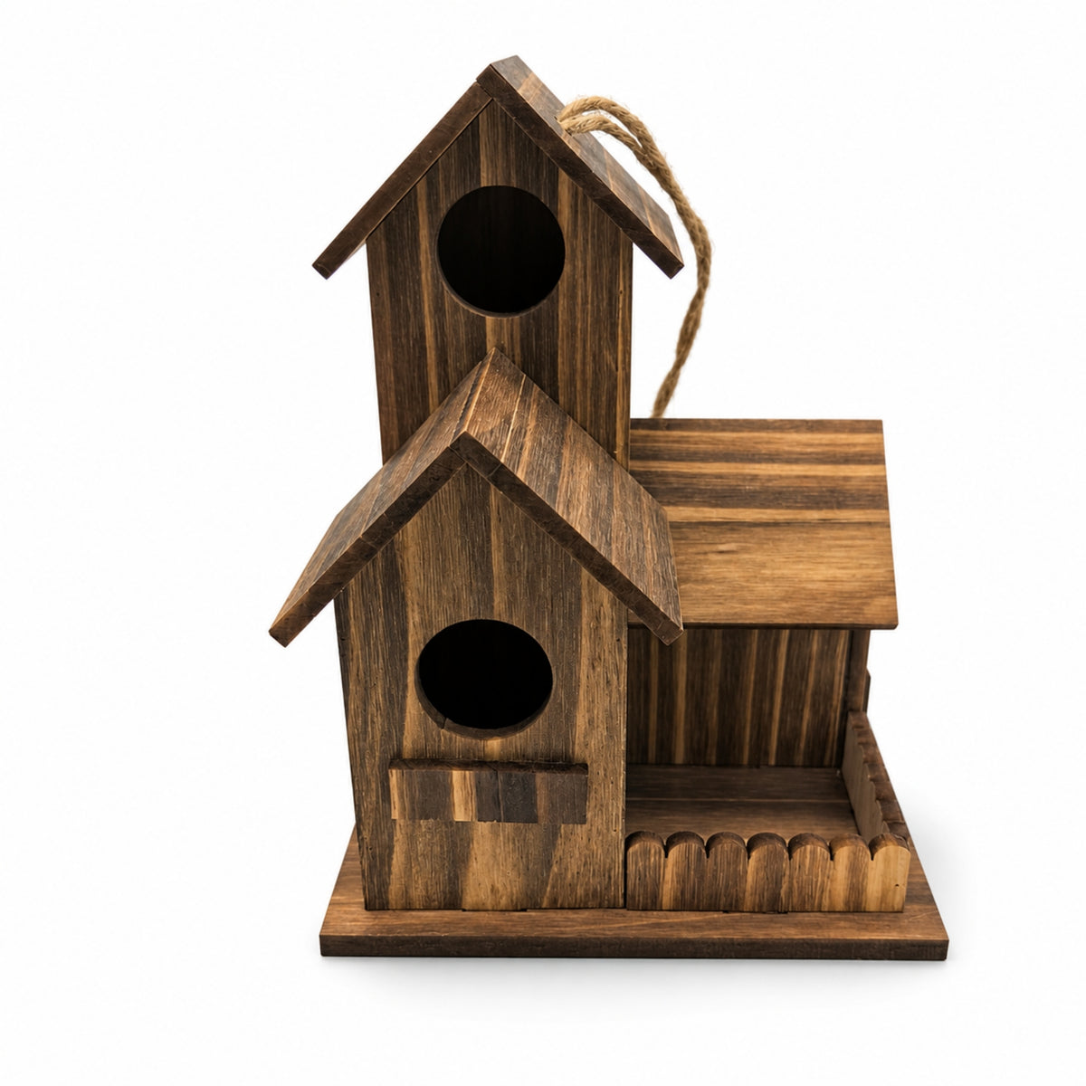 Wooden Birdhouse Double-Layer Hanging Birdhouse Multi-Room for Garden, Gardeners