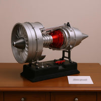 doubleSpool Turbofan Model Silver and Black Metal Turbofan Model Detailed