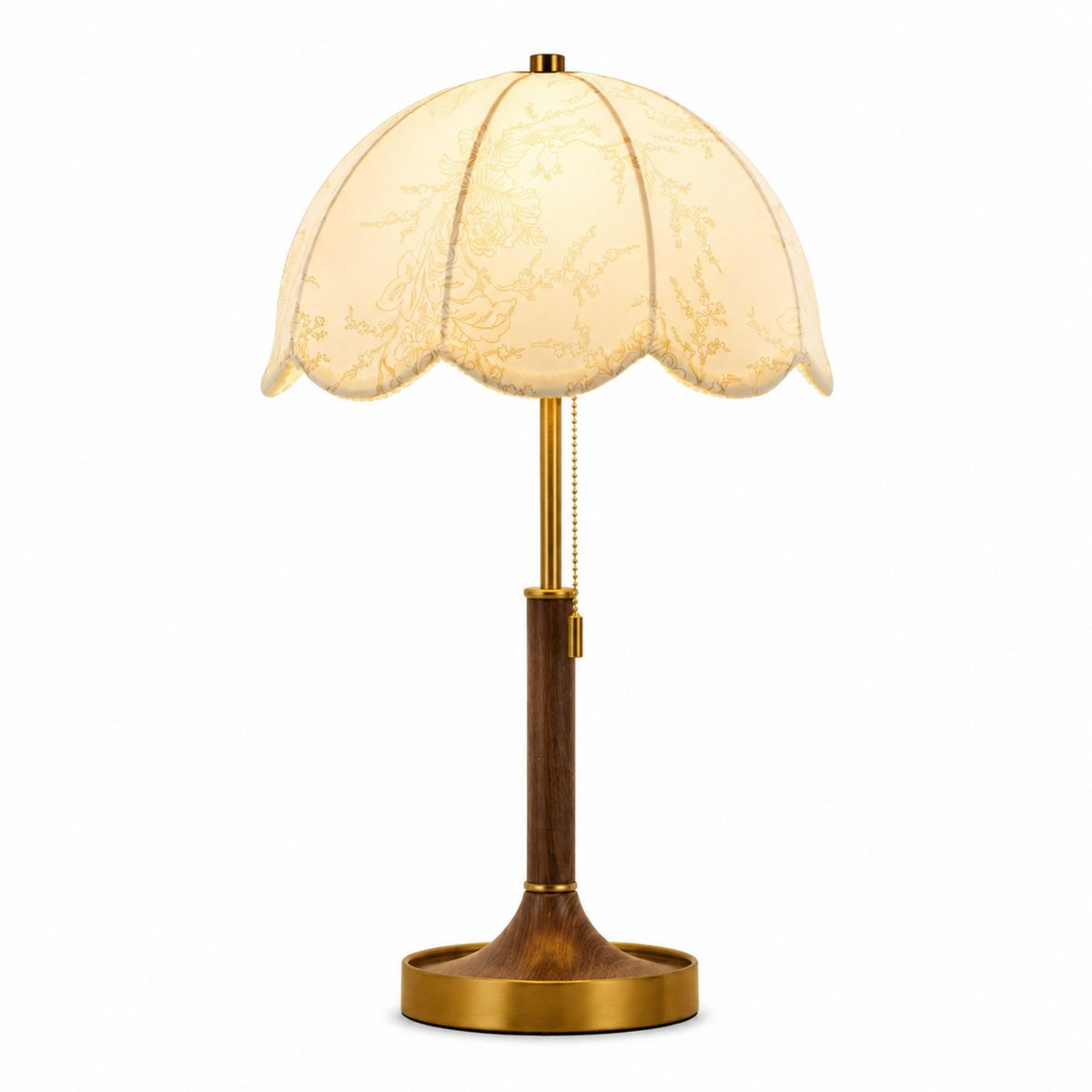 Table Lamp with Pull Chain Table Lamp with cloth Shade Decorative for Readers