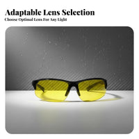 Glare-Reducing Driving Glasses Lightweight Cycling Sunglasses Windproof Jog Ning Glasses Shock Resistant Half-Frame Sunglasses