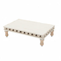 Aged Lumber Pedestal Tray French Country Farmhouse Table Riser Handcrafted Look Rectangular Decorative Tray for Study Room