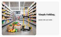 Foldable Portable Shopping Trolley Space Saving Folding Hand Cart Heavy Duty Lightweight Moving Cart Adjustable Handle for Shoppers, Homeowners, Travelers, Home Use, Travel, Airport, Warehouse