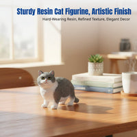 Desktop Cat Figurine, Realistic Resin Cat Decor, Creative Animal Craft, Random Color