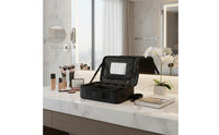 Large Capacity Professional Makeup Train Case Multi-Layer Design Portable Makeup Artist Bag Crush-Resistant Cosmetic Organizer with Adjustable Dividers for Women, Travel