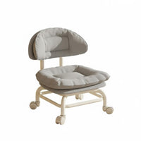 Quiet Scratch-Proof Wheels Upholstered Roller Seat with Backrest High-Density Foam Cushion Cushi Single D Caster Stool with Backrest 360° Swivel Mobile Seating Easy to Clean for Children, Hobbyists, Living Room, Bedroom, Home Office, Playroom