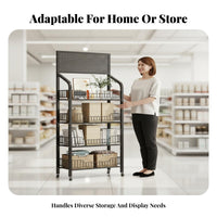 Easy to Move Mobile Snack Display Rack Space Saving Multi-Layer Storage Rack Large Capacity Multi-Layer Organizer Shelf 360-Degree Wheels for Shopkeepers, from Ice Workers, Convenience Shop, Narrow Areas, Kitchen, Living Room