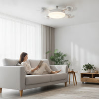 Ceiling Fan Light with Wireless Control Screw Base Fixture Low-Noise for Bedroom