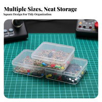 Transparent Lid Multicompartment Component Box High visibility Parts Case Adjustable Dividers Storage Container space-saving Design for DIY hobbyists, Technicians, Workshop, Home Organization, Craft Room, work location