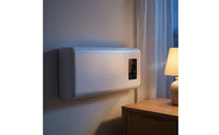 Flat Front Electric Wall Heater Black Control Panel Wall-Mounted Heater Rounded Corners Home Heating Slim