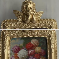 Gilded Ornate Picture Frame Tabletop Vintage Picture Frame Decorative Elegant for Home Decorators, Living Room, Bedroom, Entryway