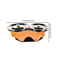 Finger Tambourine Wooden Mini Tambourine Compact Hand Bell Percussion Instrument for Percussionists, Drummers