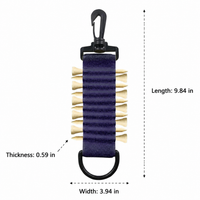 Nylon Sporting Tee Holder, portable golfing accessories with keychain, holds 10x 70mm tees, 25x10cm with clip