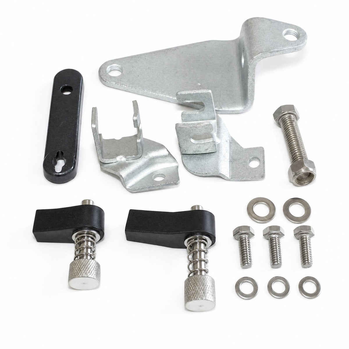 Outboard Motor Control Linkage Kit Front Control Gear Linkage Kit Silver-Toned Finish Spring-Loaded Mounting Hardware