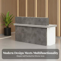 Modern Reception Desk Sturdy Construction Modern Front Desk with Storage Wooden Reception Counter Table for Retail Managers, Workplaces, Lobbies